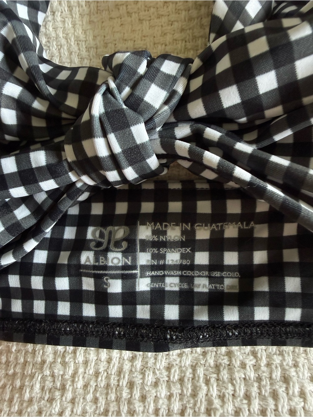 NWT - Albion Black Check Gingham Tie-Front Bikini Set - Picture 6 of 7